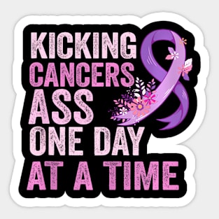 Kicking Cancers Ass One Day At A Time Sticker